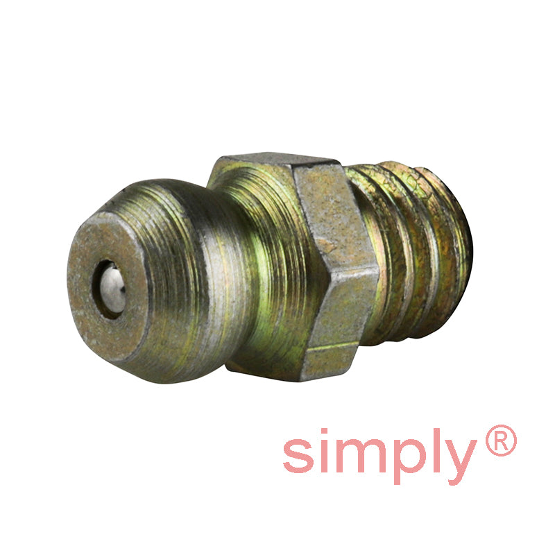 M6x1 Metric Tapered Hardened Mild Steel Zinc Plated Straight Hydraulic Grease Nipples - Pack of 500