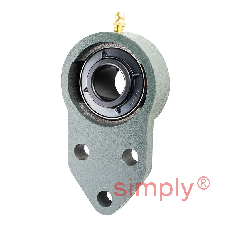 NTN M-UCFH204D1 Metric 3 Bolt Cast Iron Bracket Flange Bearing 20mm Bore