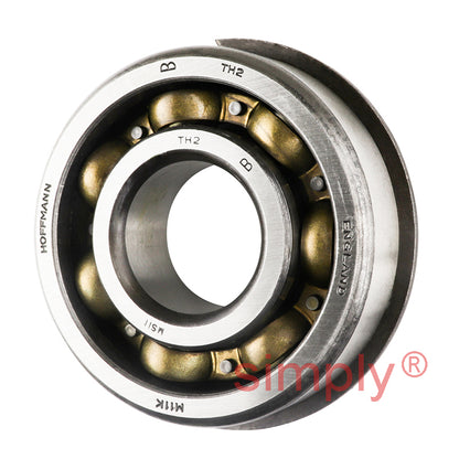 Major Brand MJ1-1/8NR Brass Cage Snap Ring Deep Groove Ball Bearing 1-1/8x2-13/16x13/16 inch