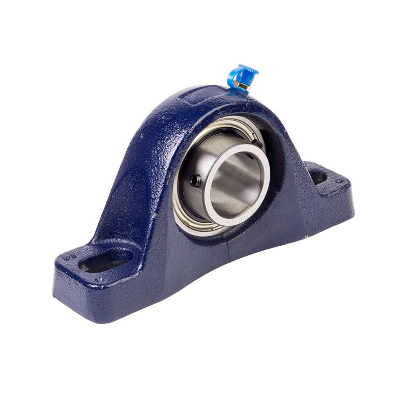 RHP MP55 Two Bolt Cast Iron Pillow Block and 55mm Bore Grub Screw Insert