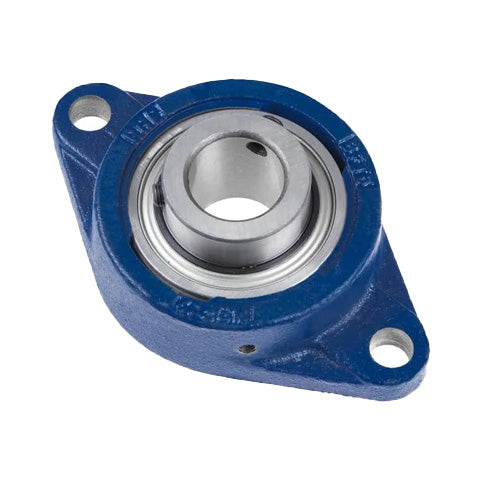 RHP MSF30 Metric Four Bolt Square Cast Iron Flange Housing and 30mm Bore Grub Screw Insert