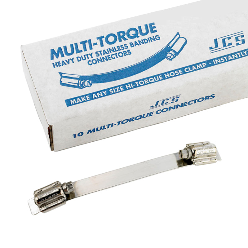 Pack of 10 - JCS MTJC150 316 Stainless Steel Multi-Torque 150mm Connectors for use with 16mm Banding 