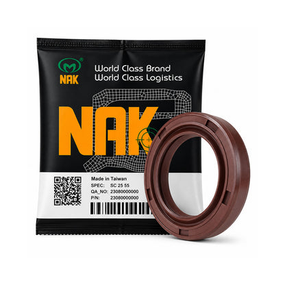 NAK 40x56x8mm FKM Rubber Additional Lining Single Lip Rotary Shaft Oil Seal with Stainless Spring SF - Allow 7-10 Days