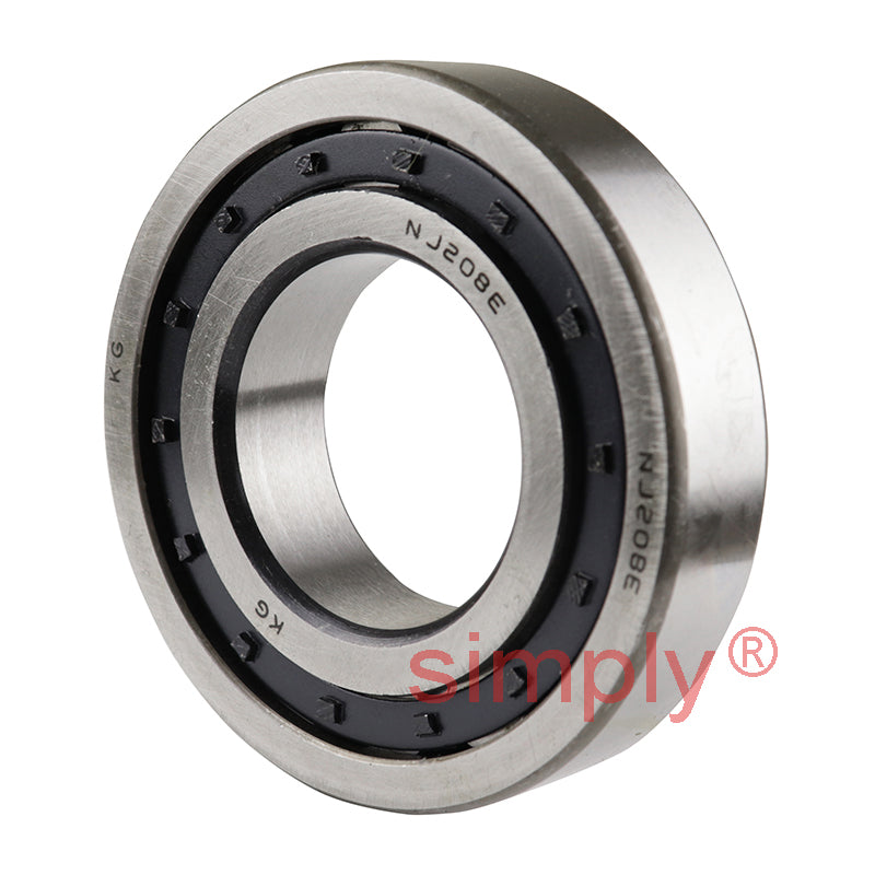 NJ208 Budget Single Row Cylindrical Roller Bearing 40x80x18mm