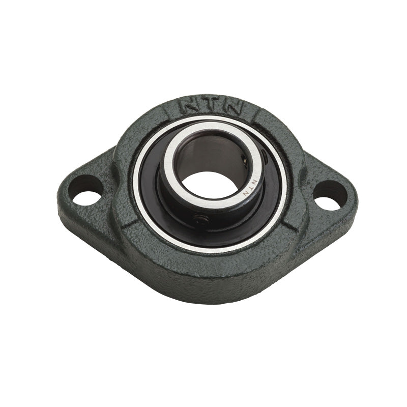 NTN ASFB202-009 Imperial Two Bolt Oval Cast Iron Flange Housing with 9/16 inch Bore Insert - Allow 2-3 Days