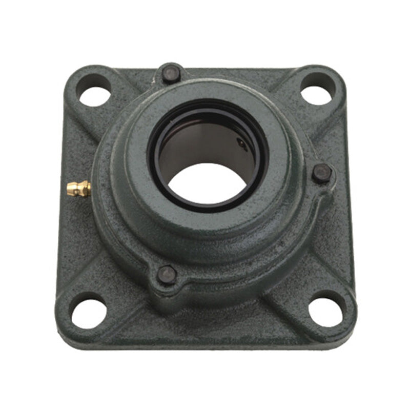 NTN C-UCFS314-211D1 Imperial Four Bolt Square Cast Iron Flange Housing with 2-11/16 inch Bore Insert with Cast Iron Cover - Open Version - Allow 2-3 Days