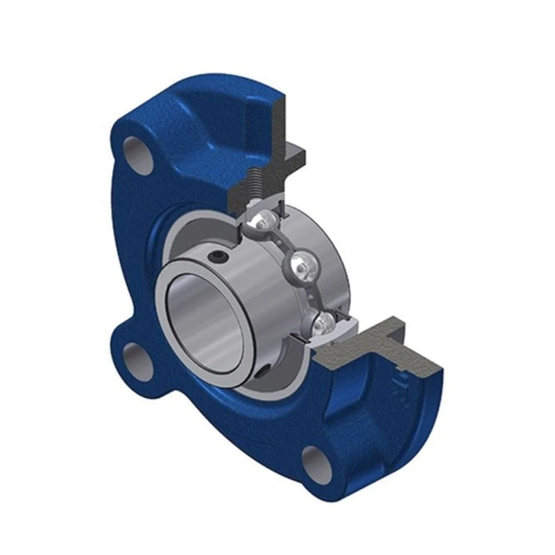 NTN C-UCF215-213D1 Imperial Four Bolt Square Cast Iron Flange Housing with 2-13/16 inch Bore Insert with Cast Iron Cover - Open Version - Allow 2-3 Days