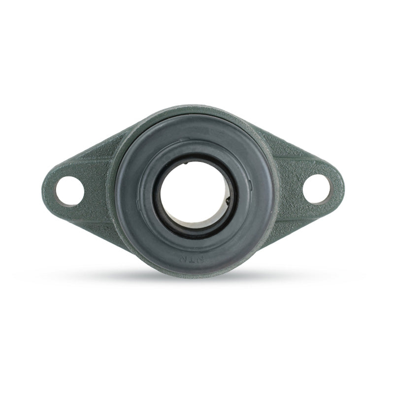 NTN C-UCFL209D1 Metric Two Bolt Oval Cast Iron Flange Housing with 45mm Bore Insert with Cast Iron Cover - Open Version - Allow 2-3 Days