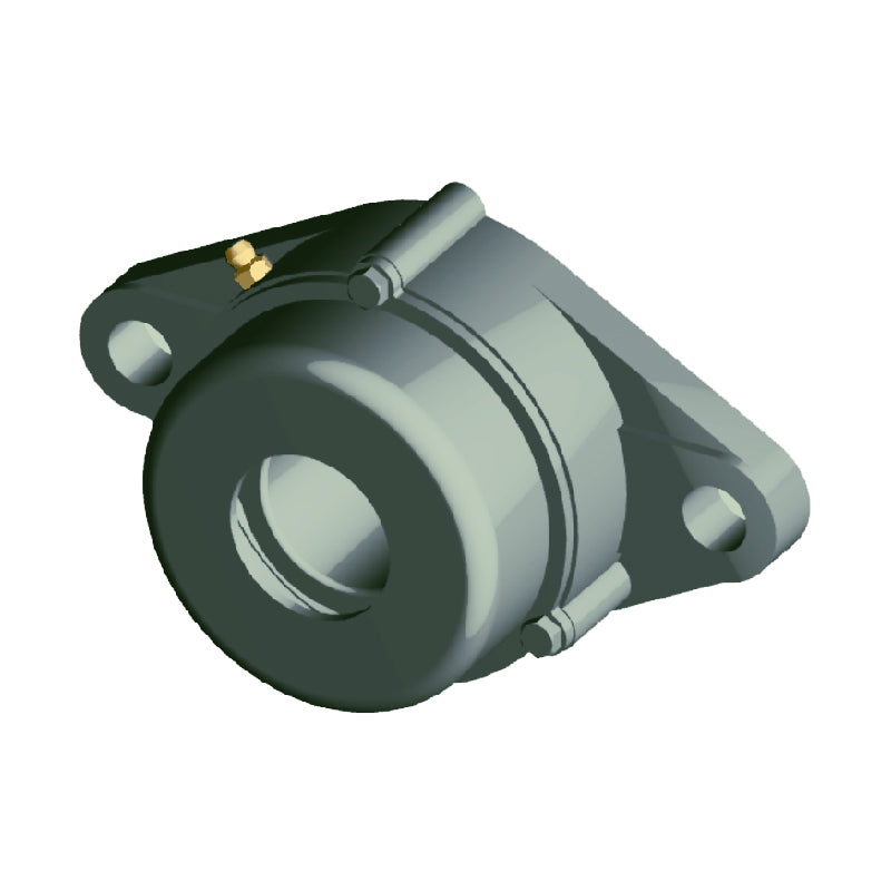 NTN C-UCFLX10D1 Metric Two Bolt Oval Cast Iron Flange Housing with 50mm Bore Insert with Cast Iron Cover - Open Version - Allow 2-3 Days