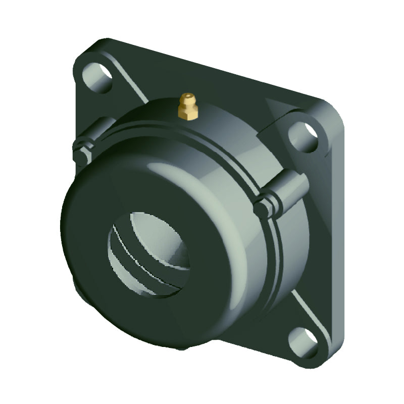 NTN C-UCFX18D1 Metric Four Bolt Square Cast Iron Flange Housing with 90mm Bore Insert with Cast Iron Cover - Open Version - Allow 2-3 Days