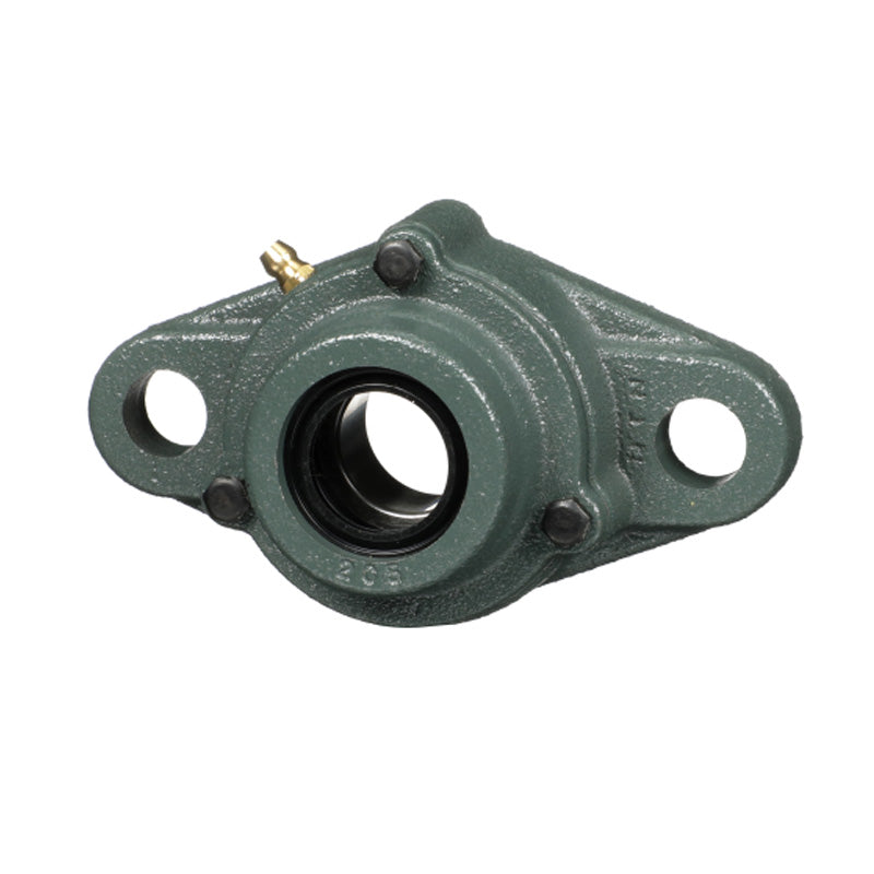 NTN C-UKFL205ED1/HE2305 Imperial Two Bolt Cast Iron Oval Housing with Cast Iron Cover - Open Version - Insert and Adaptor Sleeve Fits 3/4 inch Shaft - Allow 2-3 Days