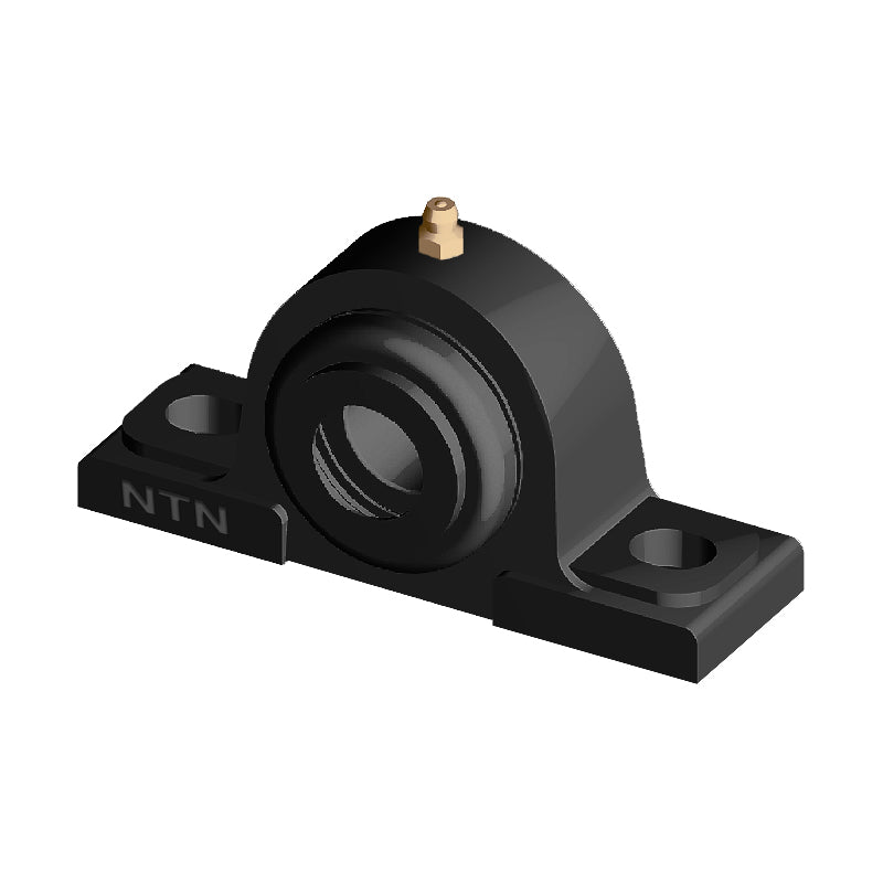 NTN S-UCPX10-114D1 Imperial Cast Iron Two Bolt Pillow / Plummer Block Housing with 1-7/8 inch Bore Insert with Steel Plate Cover - Open Version - Allow 2-3 Days