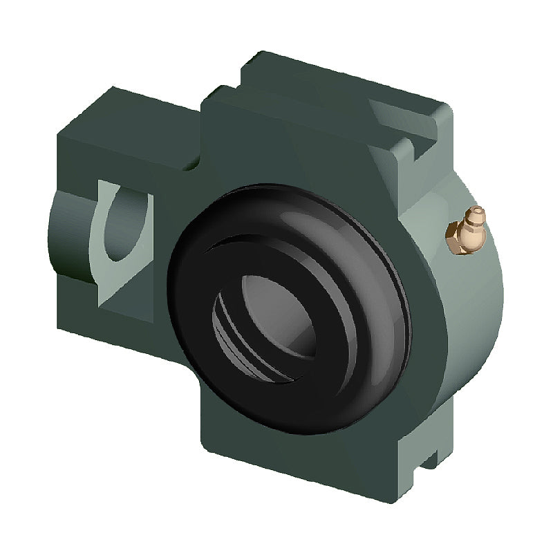 NTN S-UCTX07-107D1 Imperial Cast Iron Take Up Unit with 1-7/16 inch Bore Bearing Unit with Steel Plate Cover - Open Version - Allow 2-3 Days