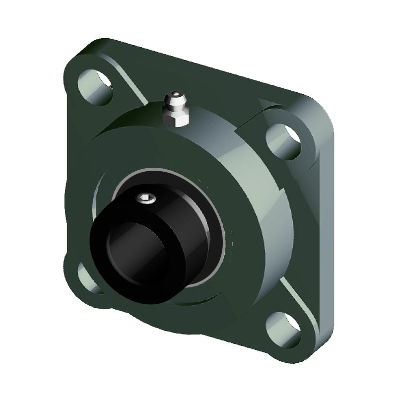 NTN M-UELF210D1 Metric Four Bolt Square Cast Iron Flange Housing with 50mm Bore Eccentric Collar Insert - Allow 2-3 Days