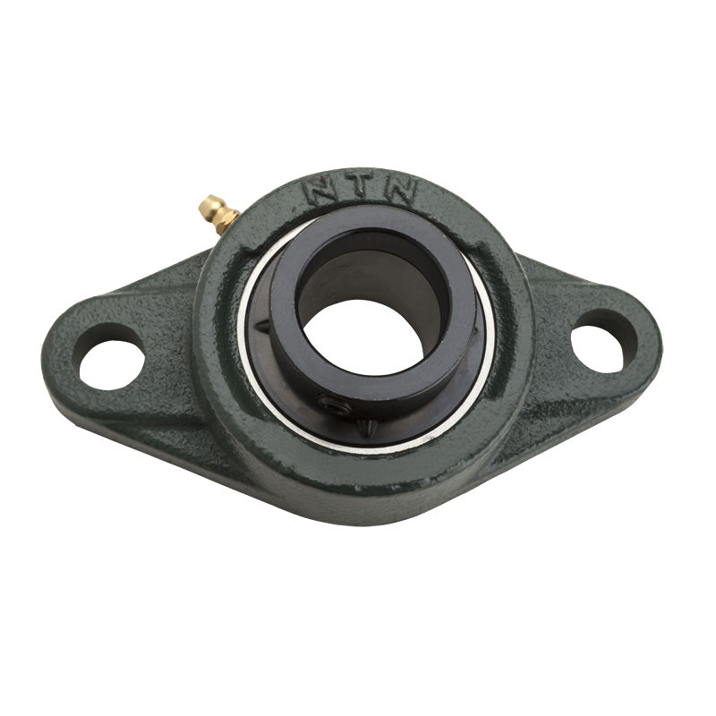 NTN M-UELFL215-300D1 Imperial Two Bolt Cast Iron Oval Housing with 3 inch Bore Eccentric Collar Insert - Allow 2-3 Days