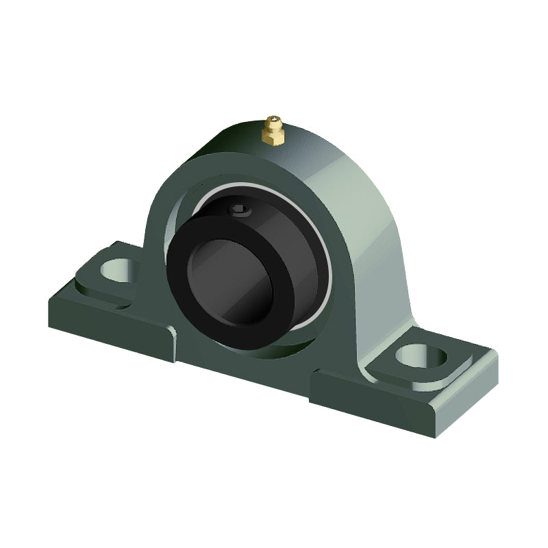 NTN M-UELP208D1 Metric Cast Iron Two Bolt Pillow / Plummer Block Housing with 40mm Eccentric Collar Insert - Allow 2-3 Days