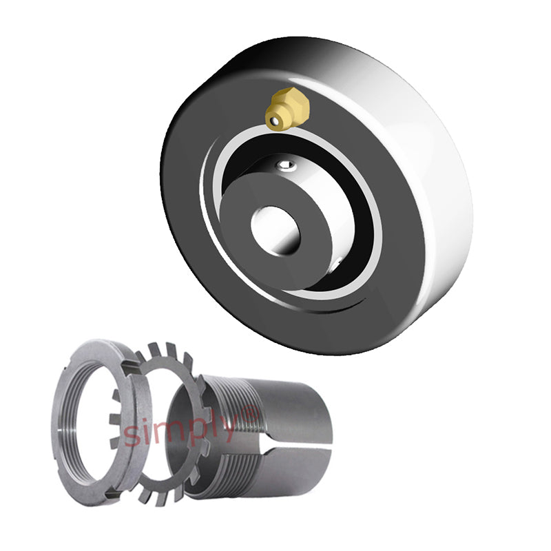 NTN UKC209D1/H2309X Metric Cast Iron Cartridge Unit with Adaptor Sleeve Mounted and 40mm Bore Insert 110mm Outside Dia - Allow 2-3 Days