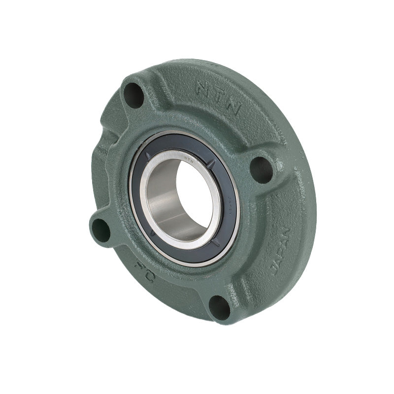 NTN UKFC211D1/H2311X Metric Four Bolt Cast Iron Round Flanged Housing Insert and Adaptor Sleeve Fits 50mm Shaft - Allow 2-3 Days
