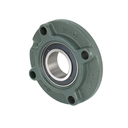 NTN UKFC211D1/H2311X Metric Four Bolt Cast Iron Round Flanged Housing Insert and Adaptor Sleeve Fits 50mm Shaft - Allow 2-3 Days