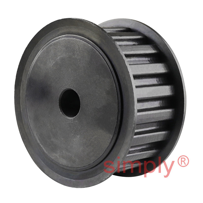 P18-H-200F - 1/2 inch Pitch 18 Tooth Flanged Pilot Bored Steel Timing Pulley for 2 inch Wide Belts