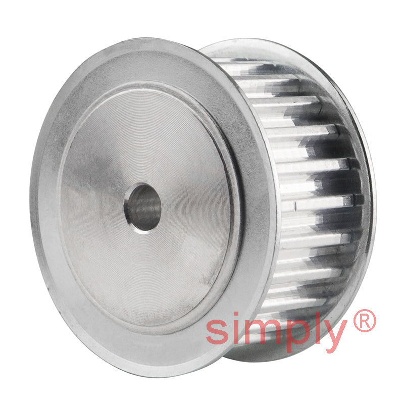 Aluminium Pilot Bore T5 Timing Pulley with Flanges 5mm Pitch 25 Tooth for 16mm Wide Belts