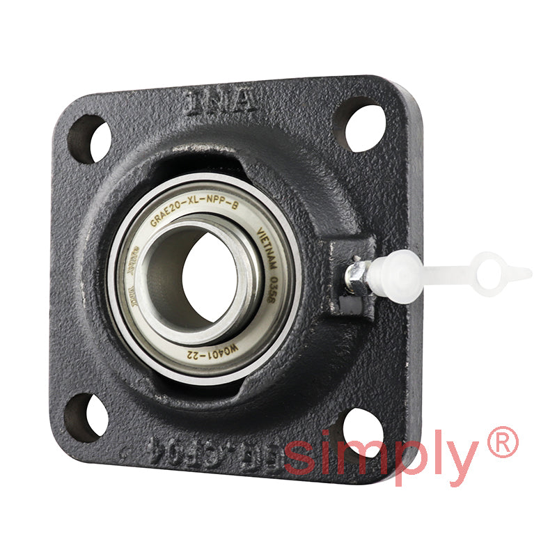 INA PCF20XL Four Bolt Cast Iron Square Housing with Eccentric Collar Insert 20mm Bore