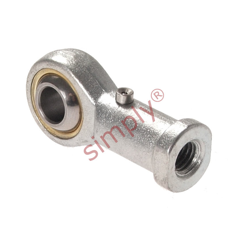 Budget PHS12 Right Hand Steel / Bronze Lined Plain Female Rod End 12mm Bore M12x1.75 Thread