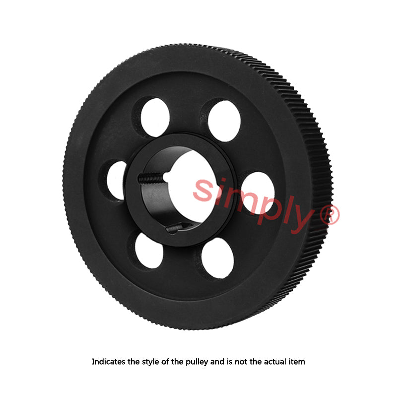 PC14M-140S-90 - 14mm Pitch 140 Tooth Polychain and Synchrochain Cast Iron Taper Bore Timing Belt Pulley for 90mm Wide Belts - Allow 2-3 Days