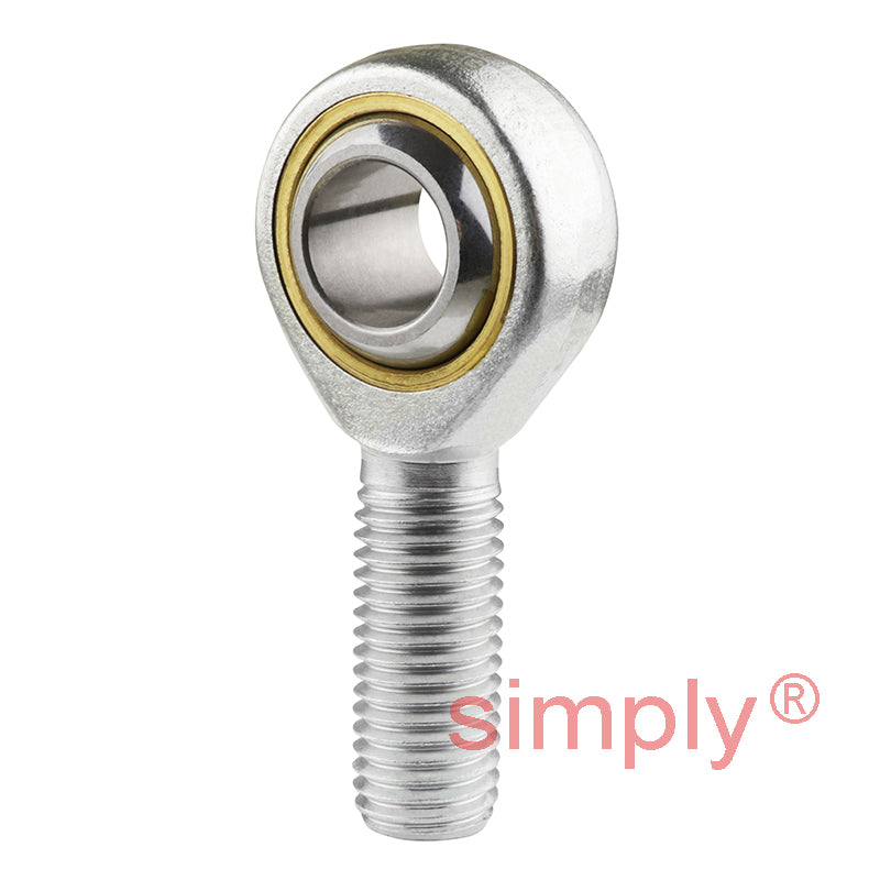 Budget POS18 Right Hand Steel / Bronze Lined Plain Male Rod End 18mm Bore M18x2.5 Thread