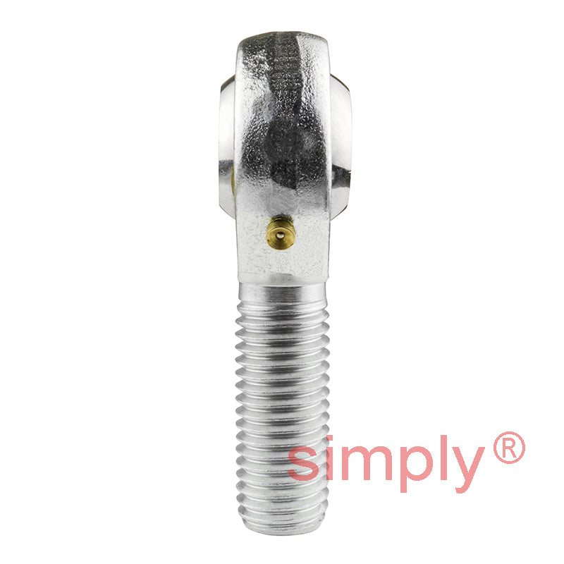 Budget POS18 Right Hand Steel / Bronze Lined Plain Male Rod End 18mm Bore M18x2.5 Thread
