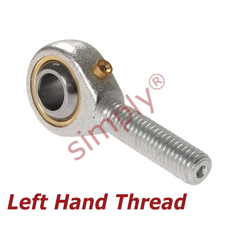 Budget POS14L Left Hand Steel / Bronze Lined Plain Male Rod End 14mm Bore M14x2 Thread