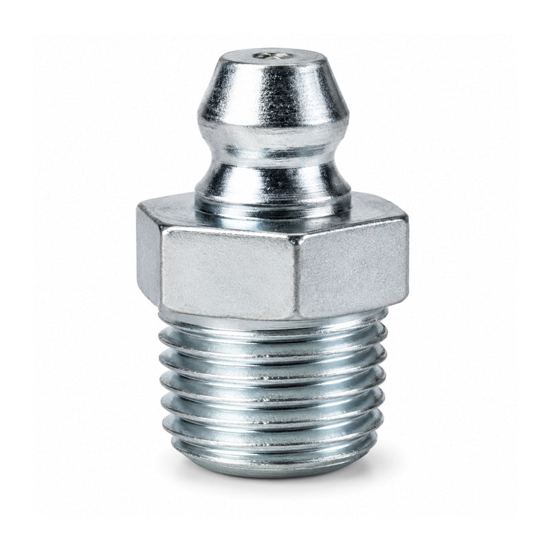 1/4x18 PTF Special Extra Short American Hardened Mild Steel Zinc Plated Straight Hydraulic Grease Nipples - Pack of 500