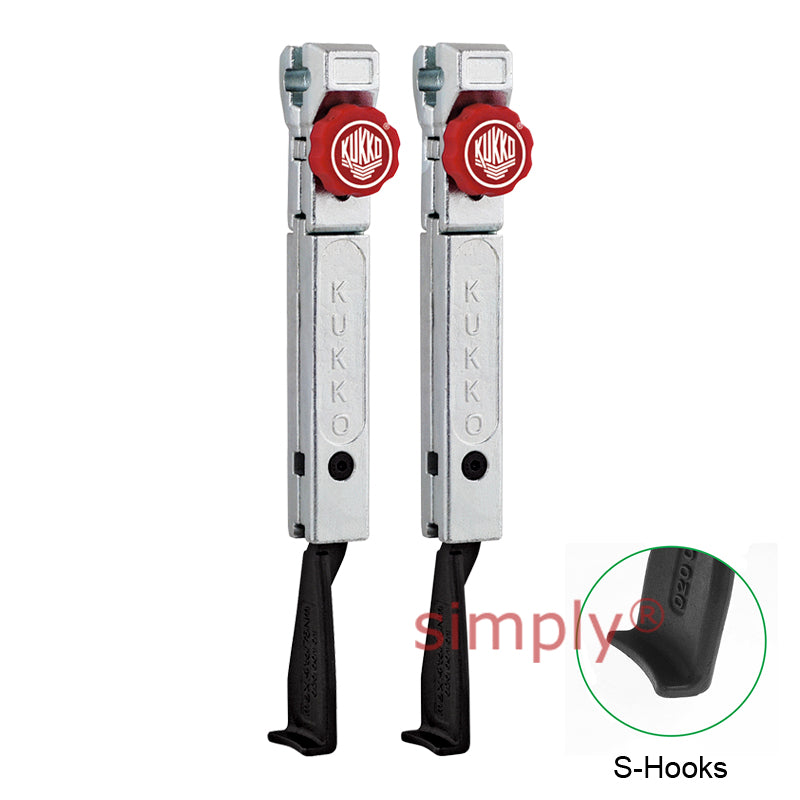 KUKKO Series 1-93-P Narrow Quick Adjusting S Pulling Jaws (Pair) 100mm Allow 2-3 Days