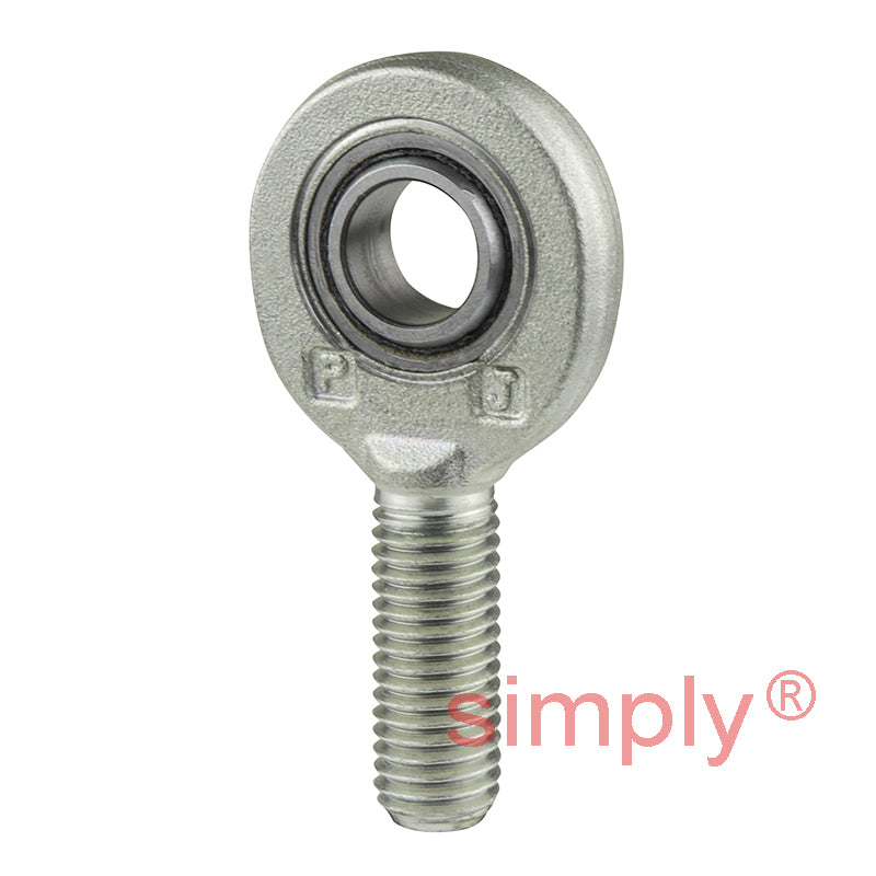 SKF SA15C Right Hand Steel / PTFE Sintered Bronze Lined Plain Male Rod End M14 Thread