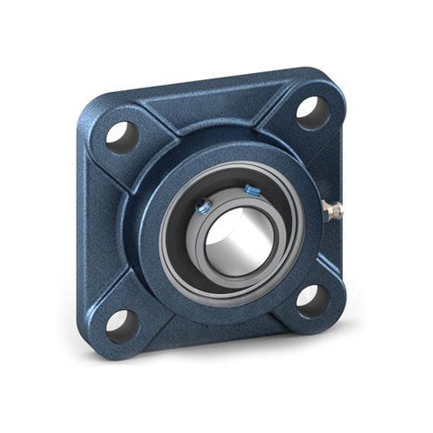 RHP SF1-3/8 Four Bolt Square Cast Iron Flange Housing and 1-3/8 inch Bore Grub Screw Full Width Insert