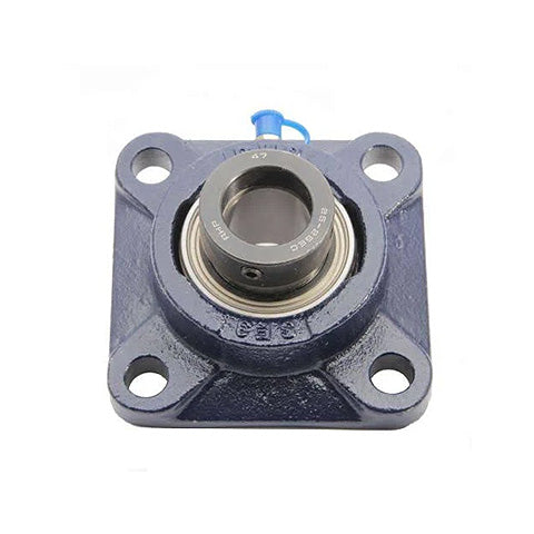 RHP SF15EC Four Bolt Square Cast Iron Flange Housing and 15mm Bore Eccentric Collar Flat Back Insert