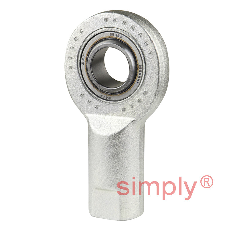 SKF SI20C Right Hand Steel / PTFE Sintered Bronze Lined Plain Female Rod End M20x1.5 Thread