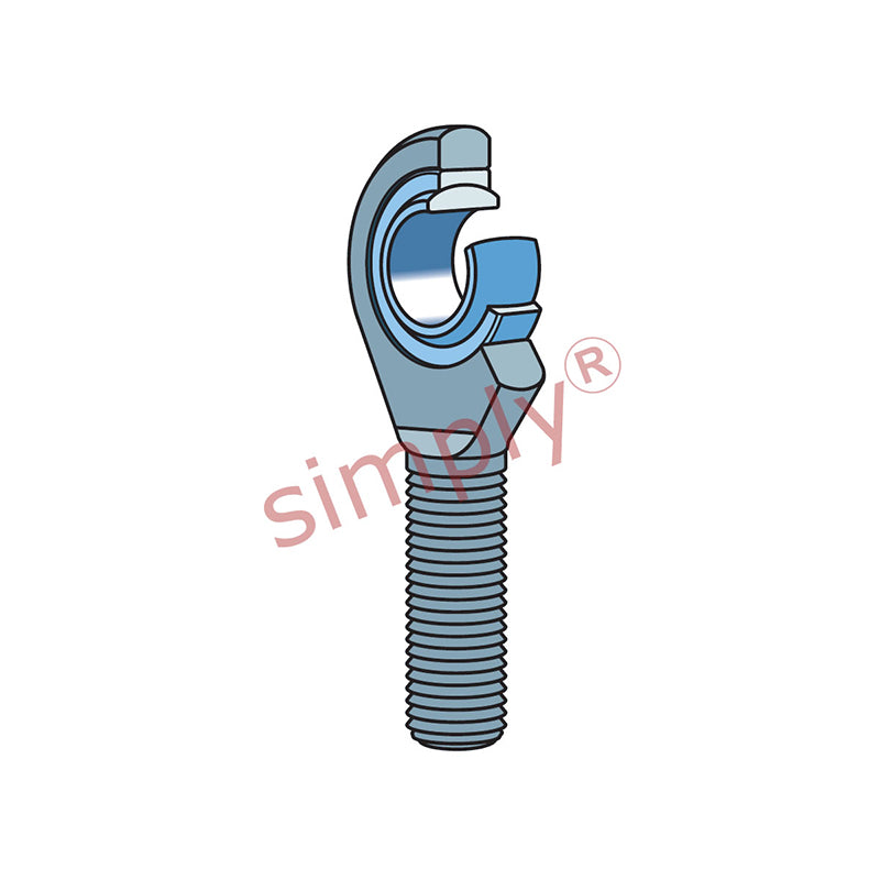 SKF SAL6E Left Hand Steel / Steel Plain Male Rod End M6 Thread