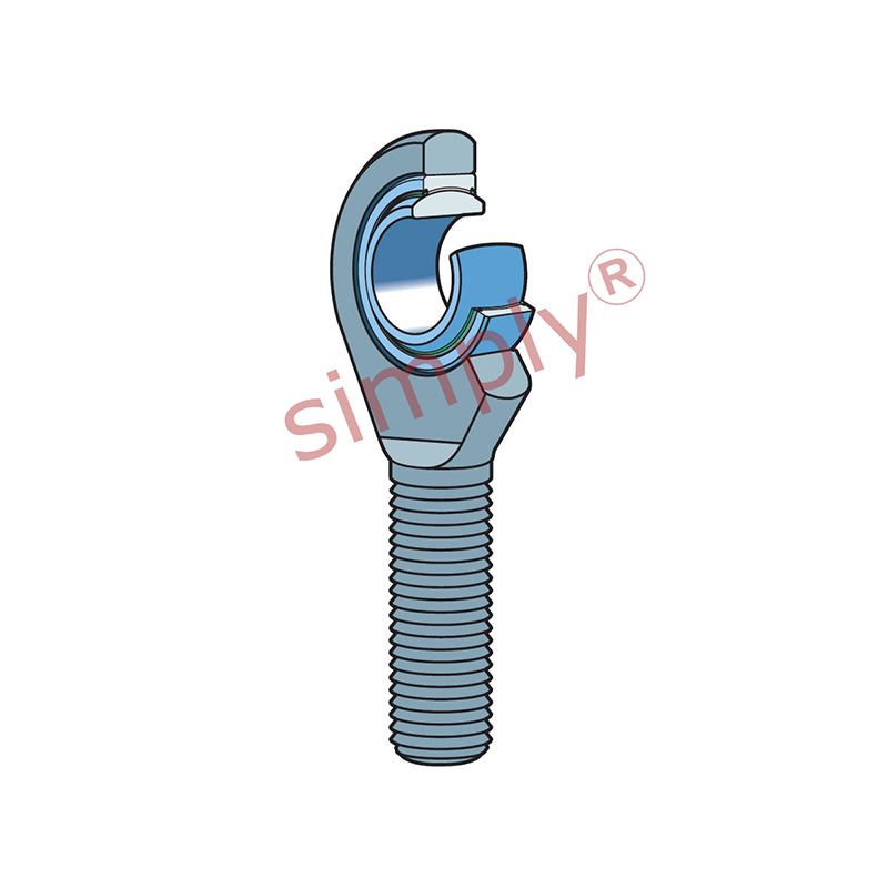 SKF SA40TXE2LS Right Hand Steel / PTFE Fabric Lined Plain Male Rod End M42x3 Thread