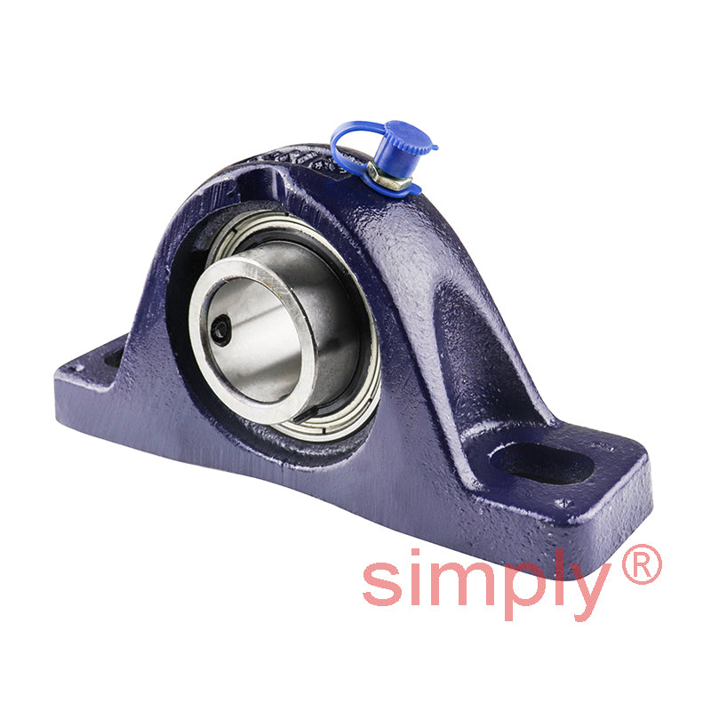 RHP SL25A Two Bolt Cast Iron Pillow Block and 25mm Bore Grub Screw Flat Back Insert