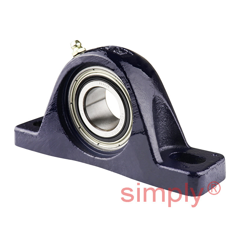 RHP SL25EC Two Bolt Cast Iron Pillow Block and 25mm Bore Eccentic Collar Flat Back Insert