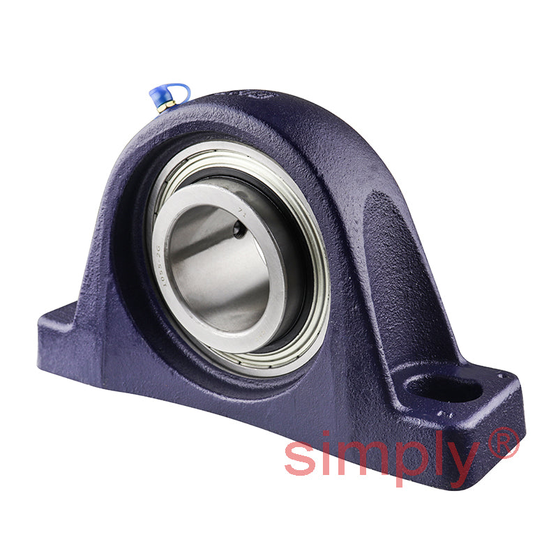 RHP SL2 Two Bolt Cast Iron Pillow Block and 2 Bore Grub Screw Full Width Insert