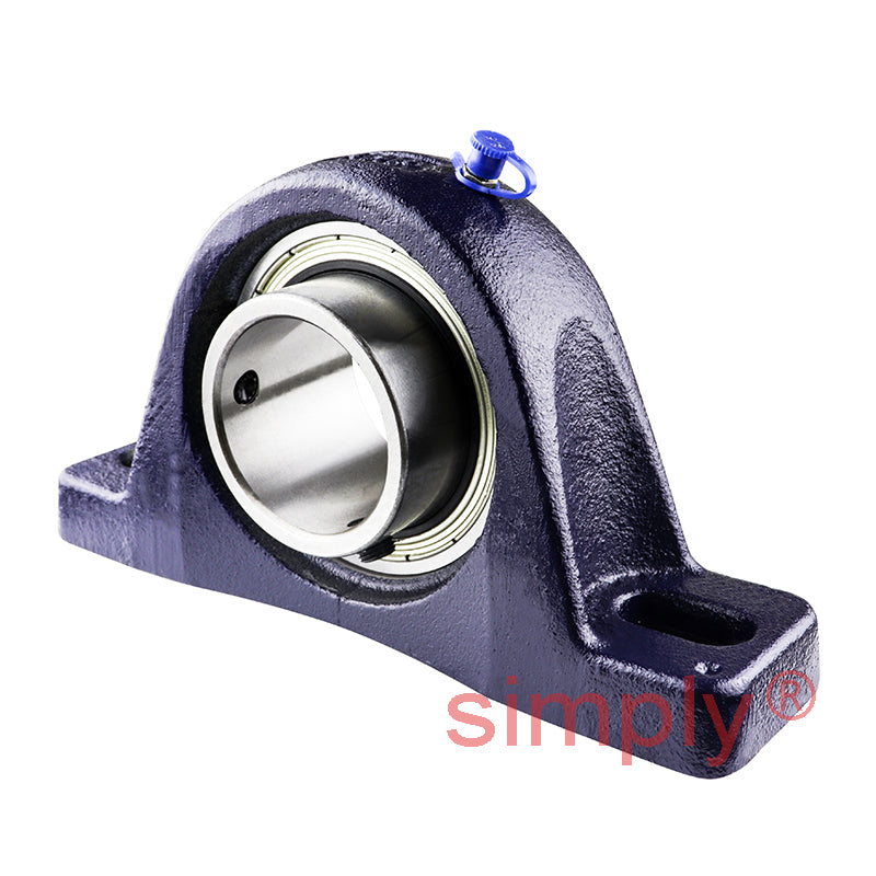RHP SL2R Two Bolt Cast Iron Pillow Block and 2 Bore Grub Screw Full Width Insert