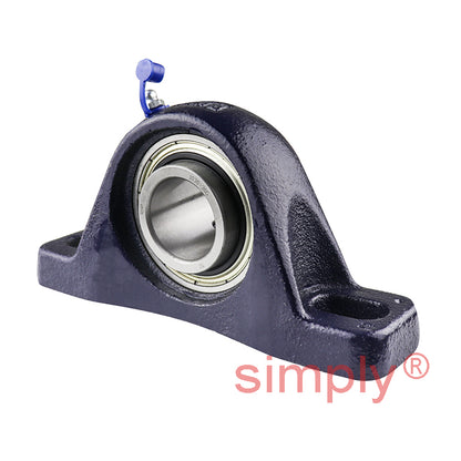 RHP SL30 Two Bolt Cast Iron Pillow Block and 30mm Bore Grub Screw Full Width Insert