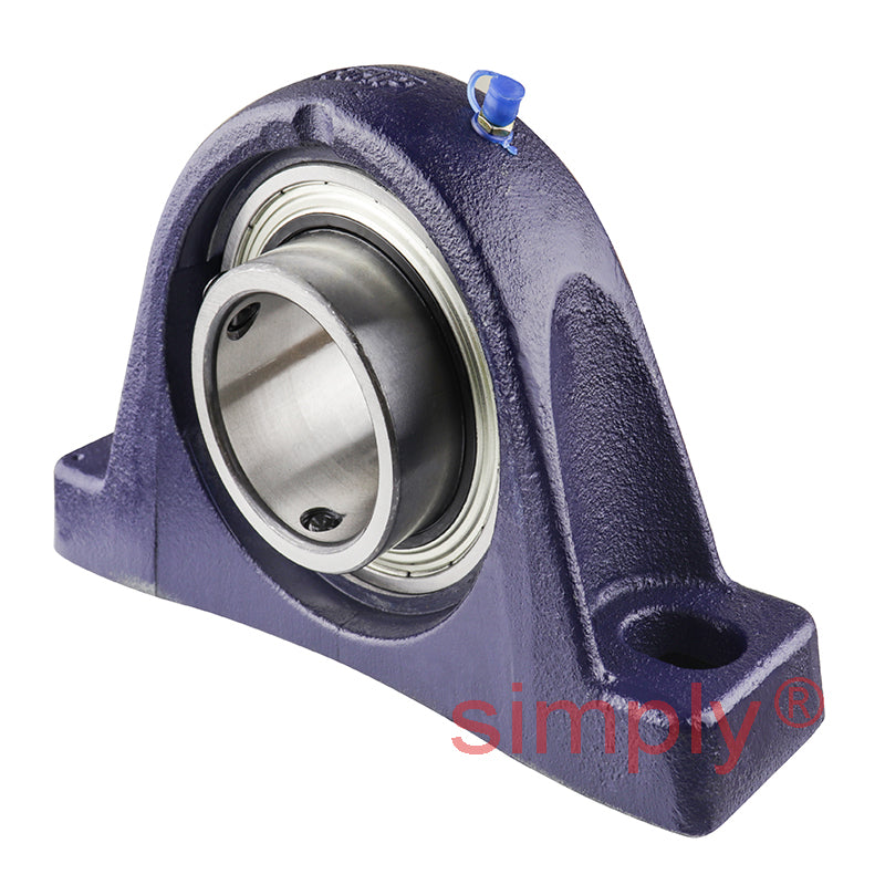 RHP SL55 Two Bolt Cast Iron Pillow Block and 55mm Bore Grub Screw Full Width Insert
