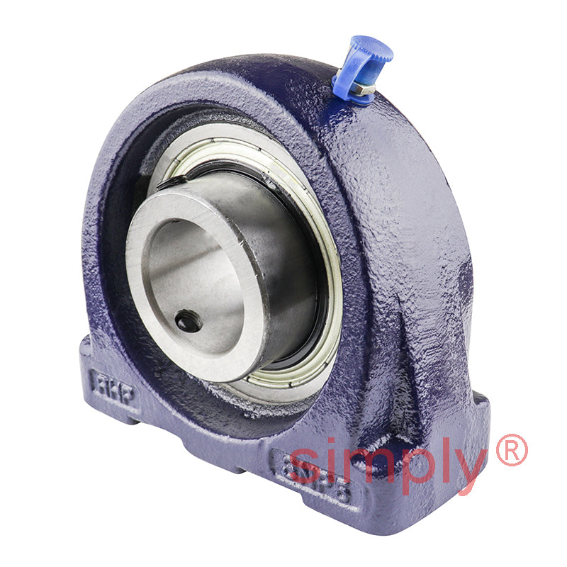 RHP SNP1-1/4 Threaded Base Small Footprint Pillow / Plummer Block and 1-1/4 inch Bore Grub Screw Full Width Insert