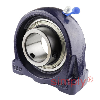 RHP SNP35A Threaded Base Small Footprint Pillow / Plummer Block and 35mm Bore Grub Screw Flat Back Insert
