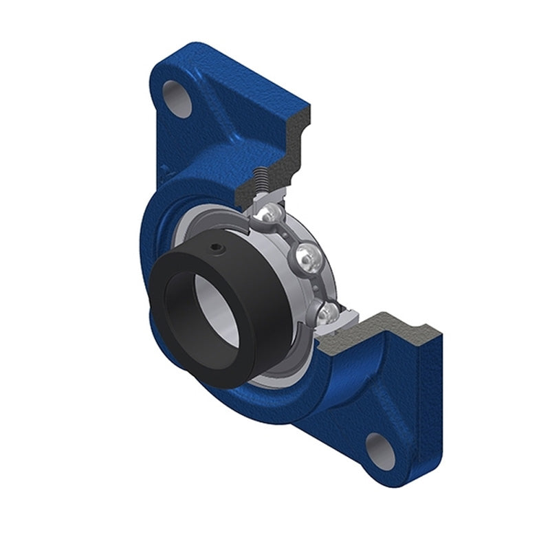 SNR ESF203 Metric Four Bolt Square Cast Iron Flange Housing with Eccentric Collar 17mm Bore - Allow 2-3 Days