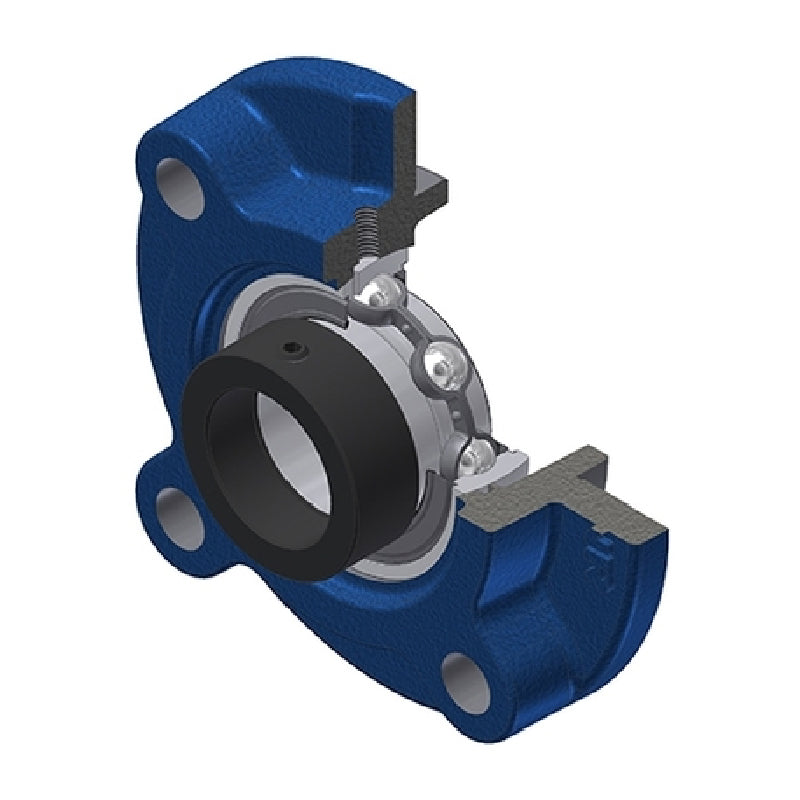 SNR ESFC205 Metric Four Bolt Cast Iron Round Flanged Housing with 25mm Eccentric Collar Insert - Allow 2-3 Days