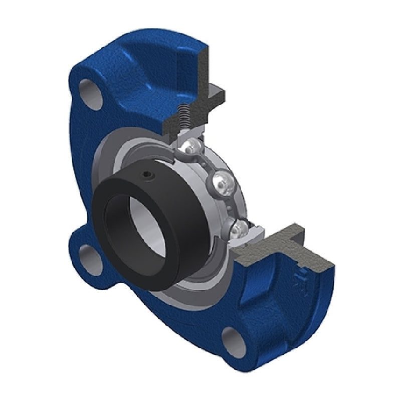 SNR ESFC204N Metric Four Bolt Cast Iron Round Flanged Housing with 20mm Eccentric Collar Insert - Allow 2-3 Days
